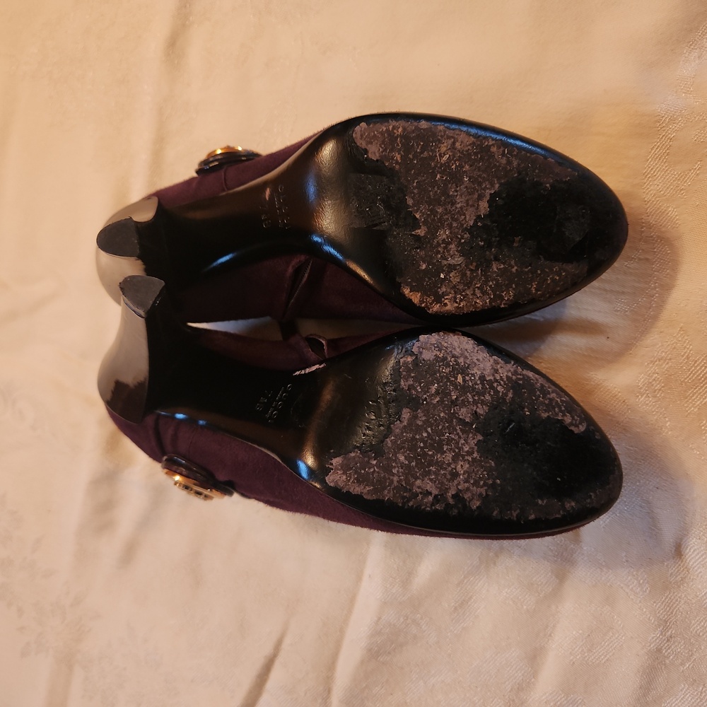 Gucci/Elegant Women's Suede Ankle Boots in Rich Brown - Picture 11 of 13